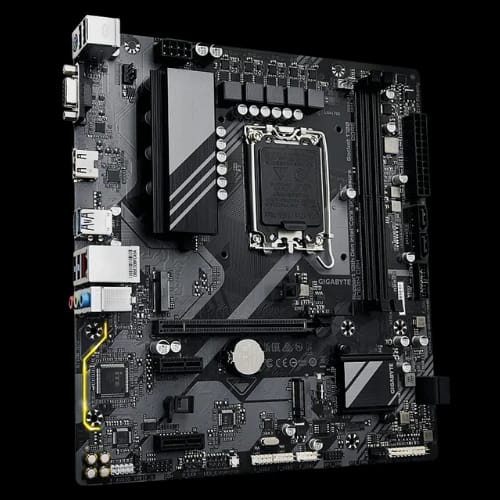 gigabyte b760m d2h ddr5 13th 12th gen intel motherboard angle