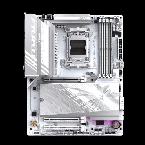 gigabyte b850 aorus elite wifi7 ddr5 amd am5 atx motherboard white front