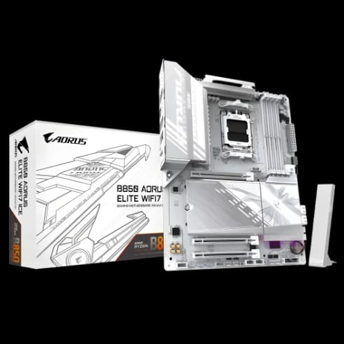 gigabyte b850 aorus elite wifi7 ddr5 amd am5 atx motherboard white main