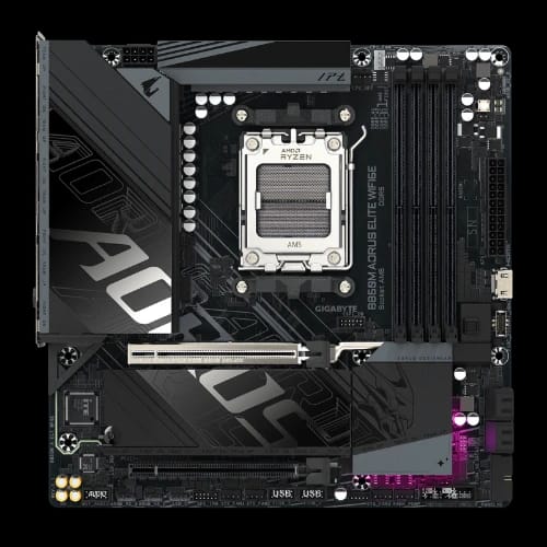 gigabyte b850m aorus elite wifi6e amd am5 ddr5 matx motherboard pcb
