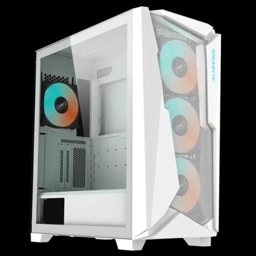 gigabyte c301 glass e atx gaming case white