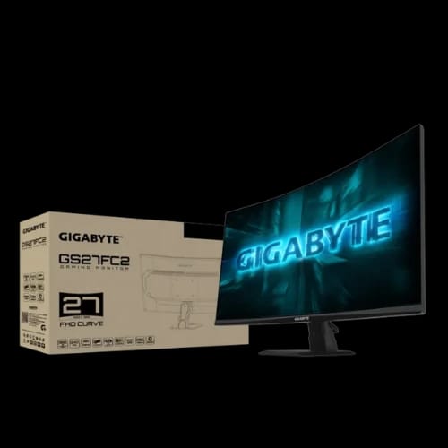 gigabyte gs27fc2 27 240hz 1ms fhd va curved gaming monitor box