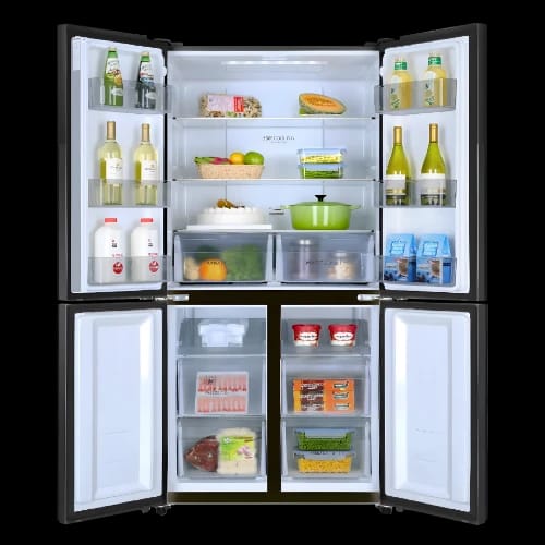haier hrf 578tpb 522l french t door no frost refrigerator open door