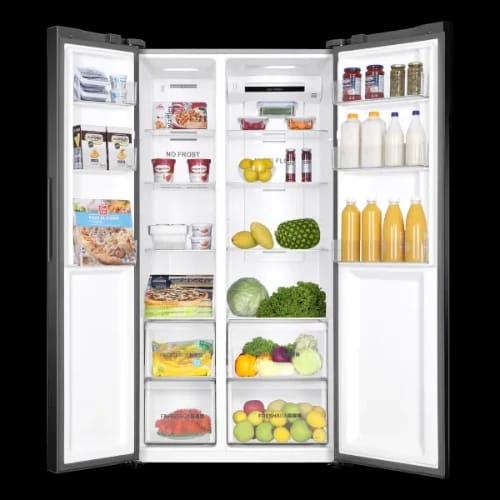 haier hrf 622icg 600l side by side no frost refrigerator open view