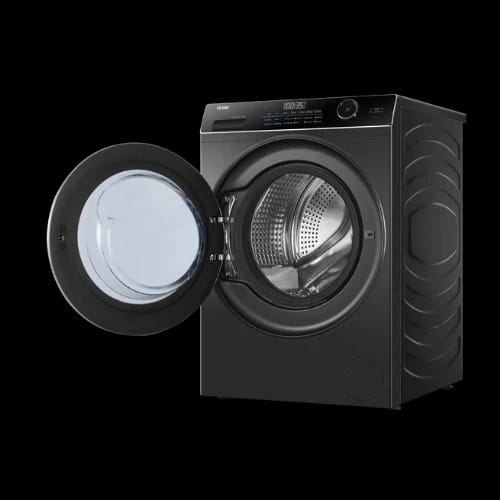 haier hw120 bp14959s8 12 kg inverter front load washing machine open