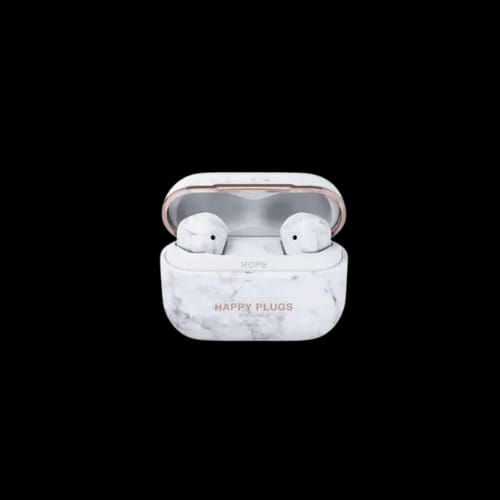 happy plugs hope antibacterial true wireless earbuds inside case