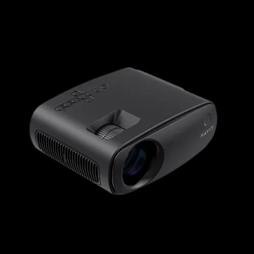 havit pj207 portable projector front left angle view