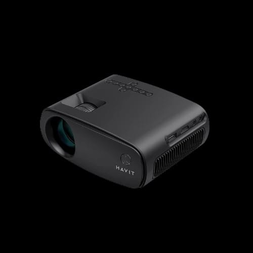 havit pj207 portable projector front right angle view