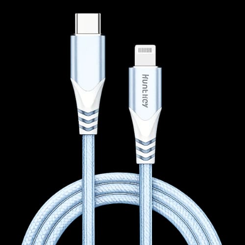 huntkey 15m usb c to usb c lightning fast cable blue main