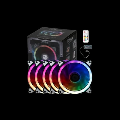 hxhf hf 200 rgb 5 in 1 120mm case cooling fan pack