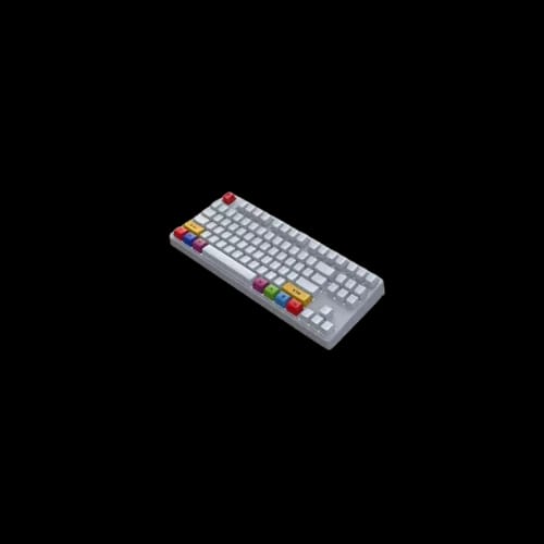 hxsj l600 87 keys two color injection keycap white tilted