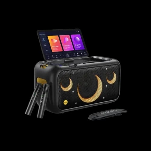 ikarao xtreme break x1 all in one karaoke portable bluetooth speaker with built in 13 inch tablet with mics