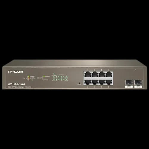 ip com g3310p 8 150w 8ge2sfp cloud managed poe switch