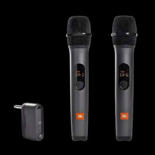 jbl wireless microphone with two microphone system main
