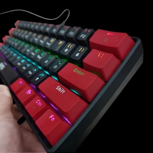 jedel kl69 wired rgb mechanical gaming keyboard angle