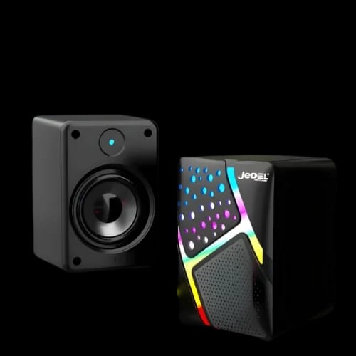 jedel s527 rgb wired mini speakerfrontback