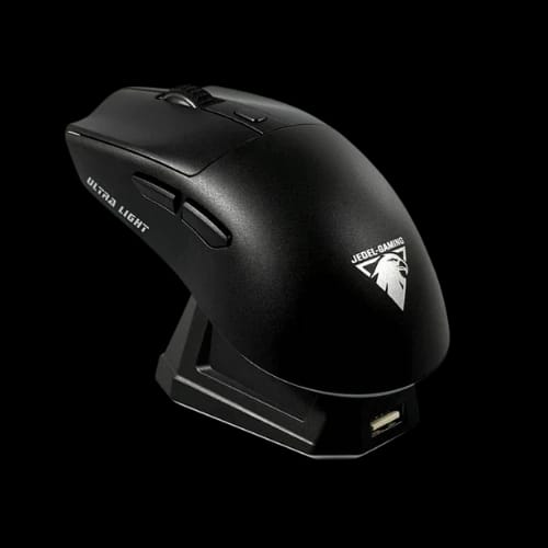 jedel wd139 lightweight wireless gaming mouse with rgb charging dockblack back