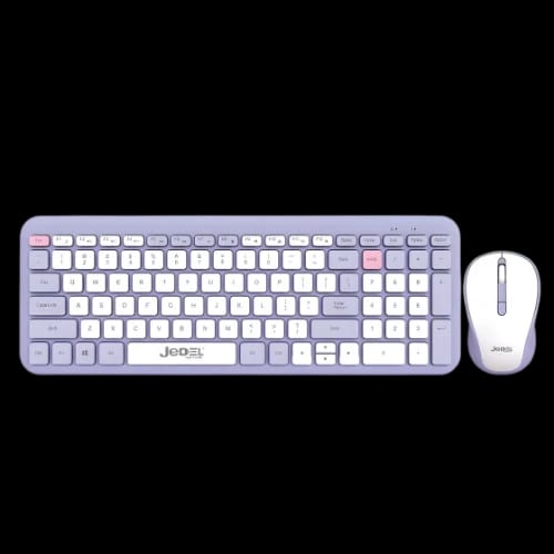 jedel ws739 dual mode wireless keyboard mouse combo purplemain