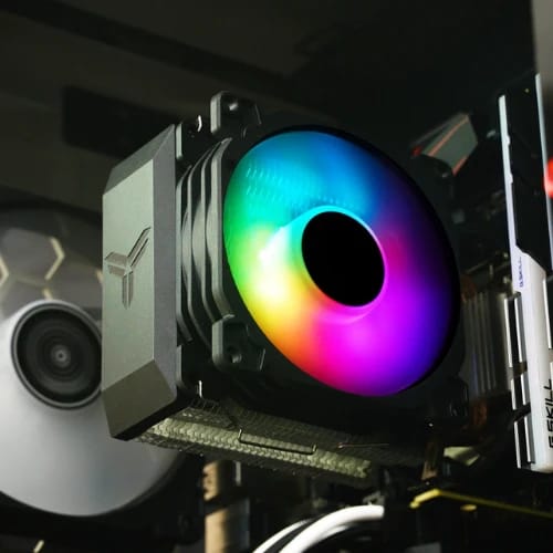 jonsbo cr 1200e color version cpu air cooler black installed