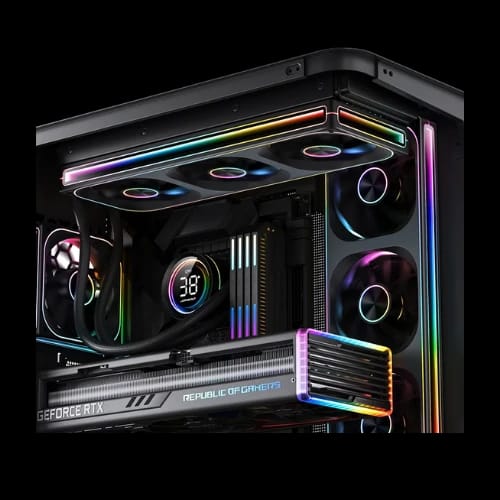 jonsbo za 120br pwm argb 120mm reverse blade casing fan black installed