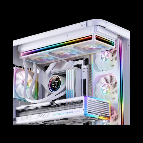 jonsbo za 120w pwm argb 120mm casing fan white installed