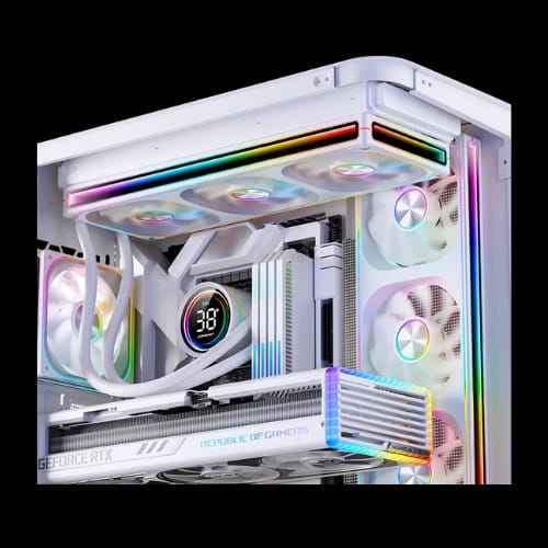 jonsbo za 120wr pwm argb 120mm reverse blade casing fan white installed