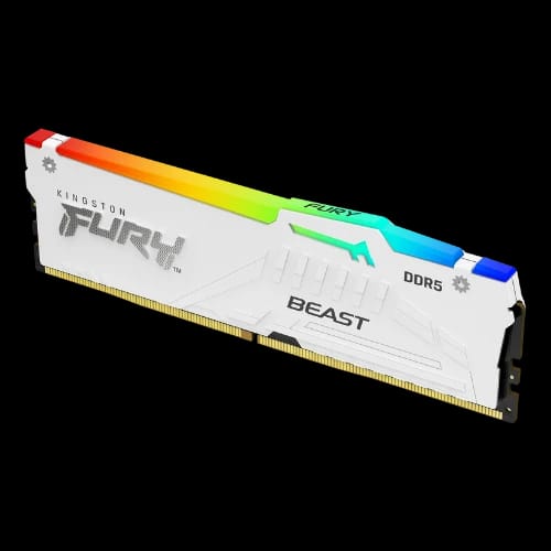kingston fury beast 32gb ddr5 6000mhz cl30 rgb desktop ram white 1