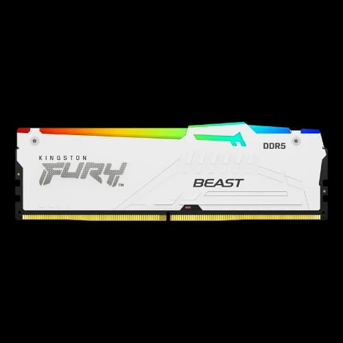 kingston fury beast 32gb ddr5 6000mhz cl30 rgb desktop ram white 2