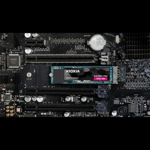 kioxia exceria pro 1tb pcie m2 gen4 nvme ssd in motherboard