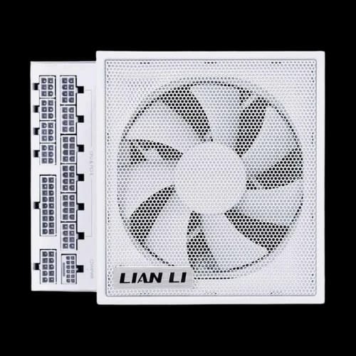lian li edge 850 850w pg5 full modular 80 plus platinum certified power supply white fan