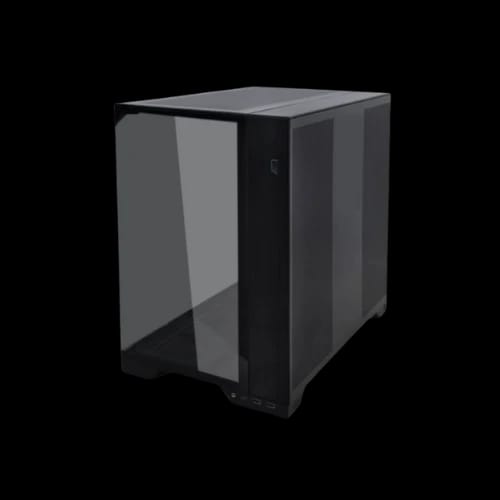 lian li o11 vision compact atx mid tower case angledblack
