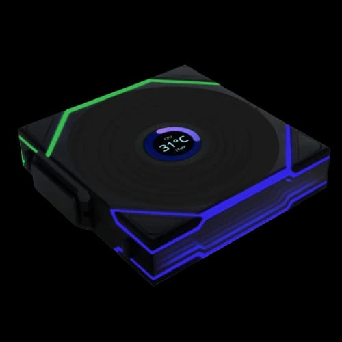 lian li uni fan tl lcd wireless 120mm reverse 3 in 1 case fan black