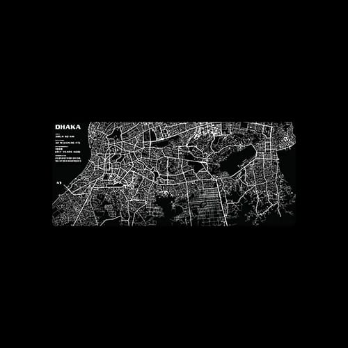 lines of dhaka black and white dhaka city map desk mat 700 300