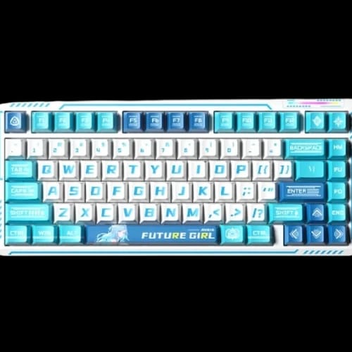 lingbao k75 tri mode hot swappable mechanical gaming keyboard avaia with flower field switch