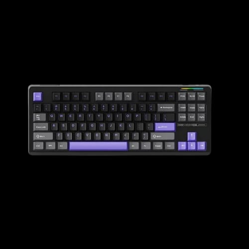 lingbao k87 tri mode hi fi wireless rgb mechanical keyboard black purple 1