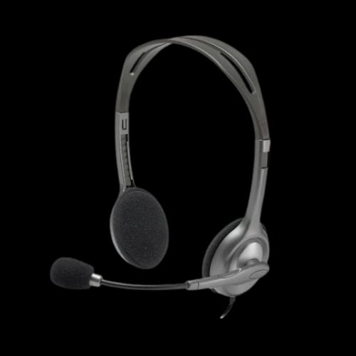 logitech h110 wired stereo headset with dual 35mm plugs