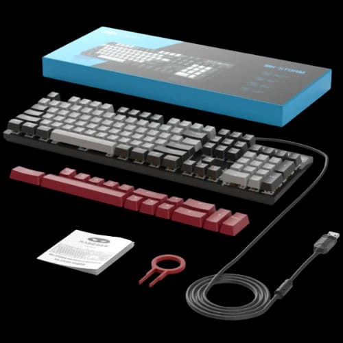magegee mk storm black grey full size wired mechanical keyboard blue switch 1