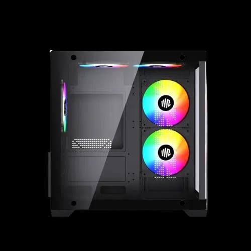 maxcool inferno mc5 micro atx gaming case with 5x argb fan side