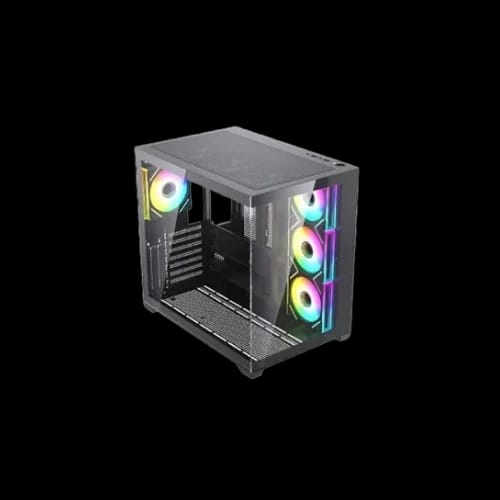 maxcool panda mc7 mid tower atx gaming casing with 7 infinity argb fans black 2