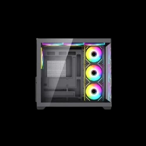 maxcool panda mc7 mid tower atx gaming casing with 7 infinity argb fans black 4