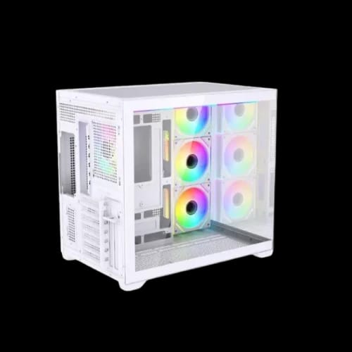 maxcool panda mc7 mid tower atx gaming casing with 7 infinity argb fans white 3