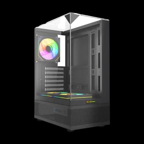 maxgreen 190 1 mid tower atx casing with 3x maxgreen m57 argb fan