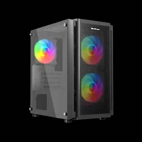 maxgreen 5510 mesh mini tower argb m atx gaming case with psu