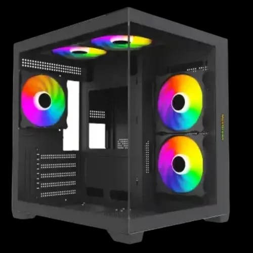 maxgreen e275 s02 argb m atx mid tower gaming casing with 5x argb fan