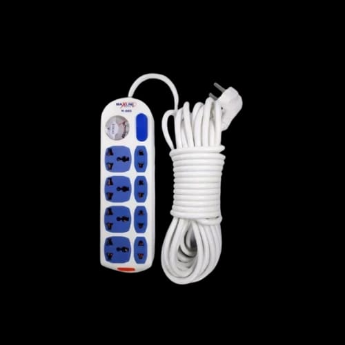 maxline ml q455 2 pin 4 port multiplug power strip with 10 meter cable