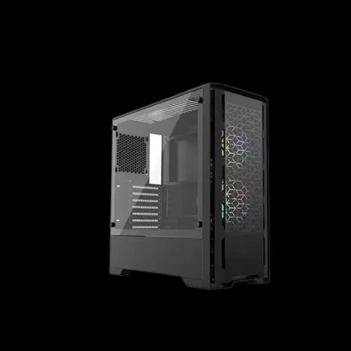 metallic gear neo g mid tower atx tempered glass drgb gaming case black
