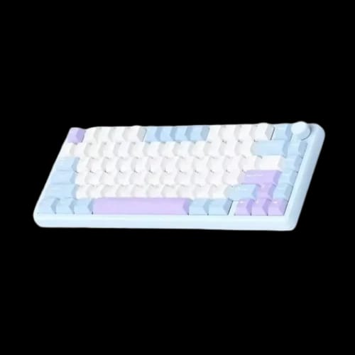 monka a75 aluminum tri mode wireless mechanical keyboard misty blue snow leopard