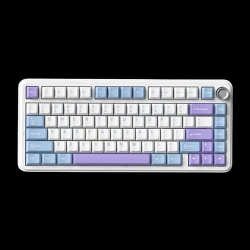monka k75 tri mode gasket mechanical keyboard wave purple strawberry jam switch 3