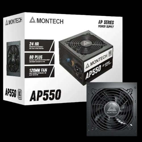 montech ap550 550w 80 plus white certified non modular atx power supply