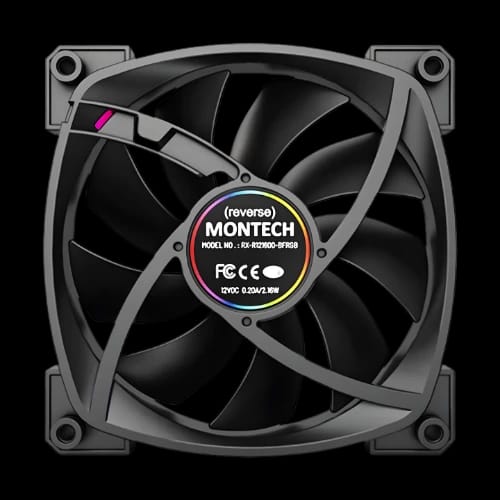 montech rx120 pwm argb 120mm casing cooling fan black back